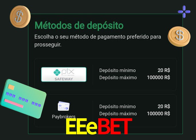 O cassino EEebet oferece uma grande variedade de métodos de pagamento
